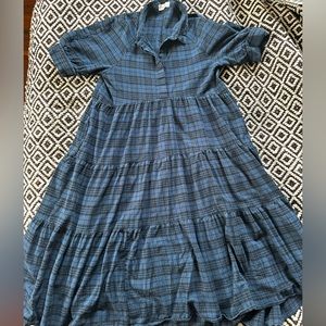 Flannel blue and black Natural Life Rebecca dress in Large